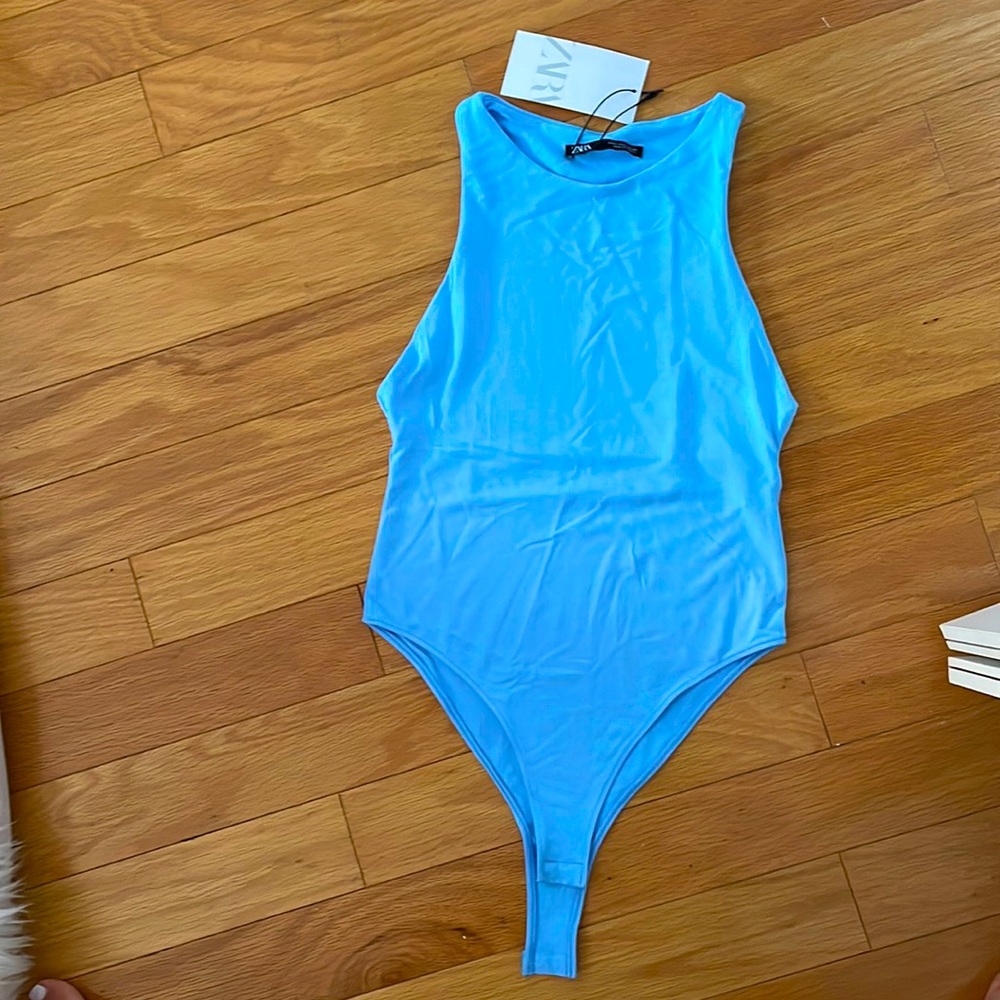 Zara Blue Body Suit. Size Small.